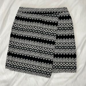 Loft Black and White Patterned Women's Skirt